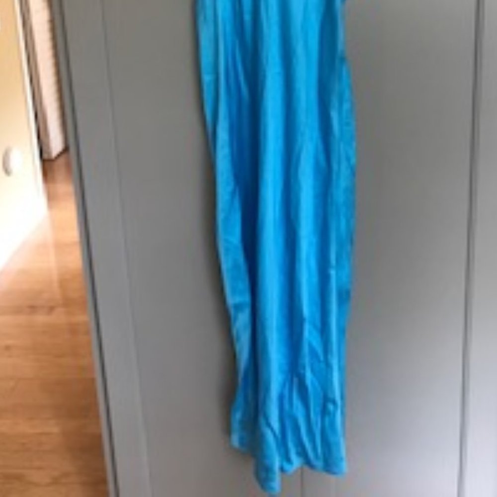 NWT Ellor Button Down Blue Aquarius Maxi Dress - Picture 8 of 9